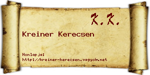 Kreiner Kerecsen névjegykártya